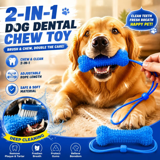 Dog Teeth Cleaning Chew Toy With Pull Strap - MyPetDollar.com