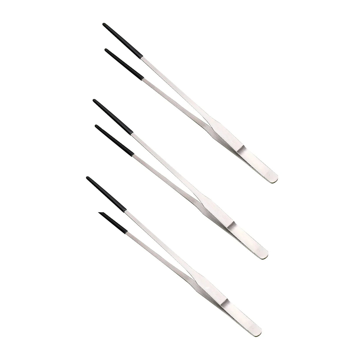 Bent Tip Tweezers for Crafts Stainless Steel Straight – 5 Colors