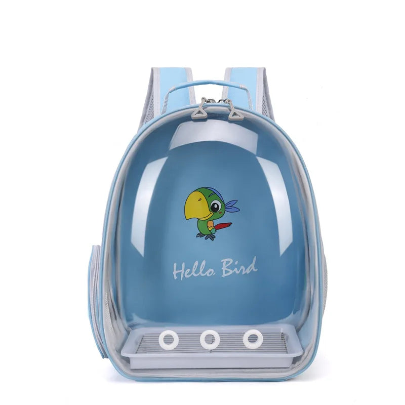 Acrylic Portable Bird Travel Carrier Backpack with Perch – 16 Colors