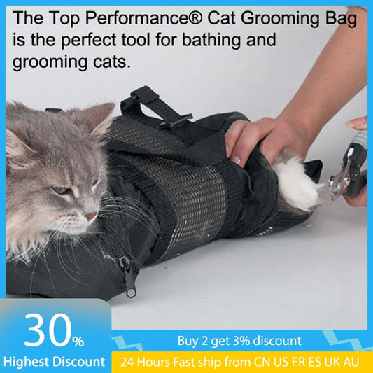 Mesh Cat Grooming Bathing Bag Oxford Cloth - MyPetDollar.com