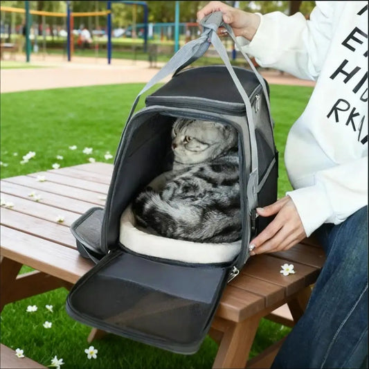 Breathable Mesh Cat Carrier Pouch, Foldable Handheld Pet Travel