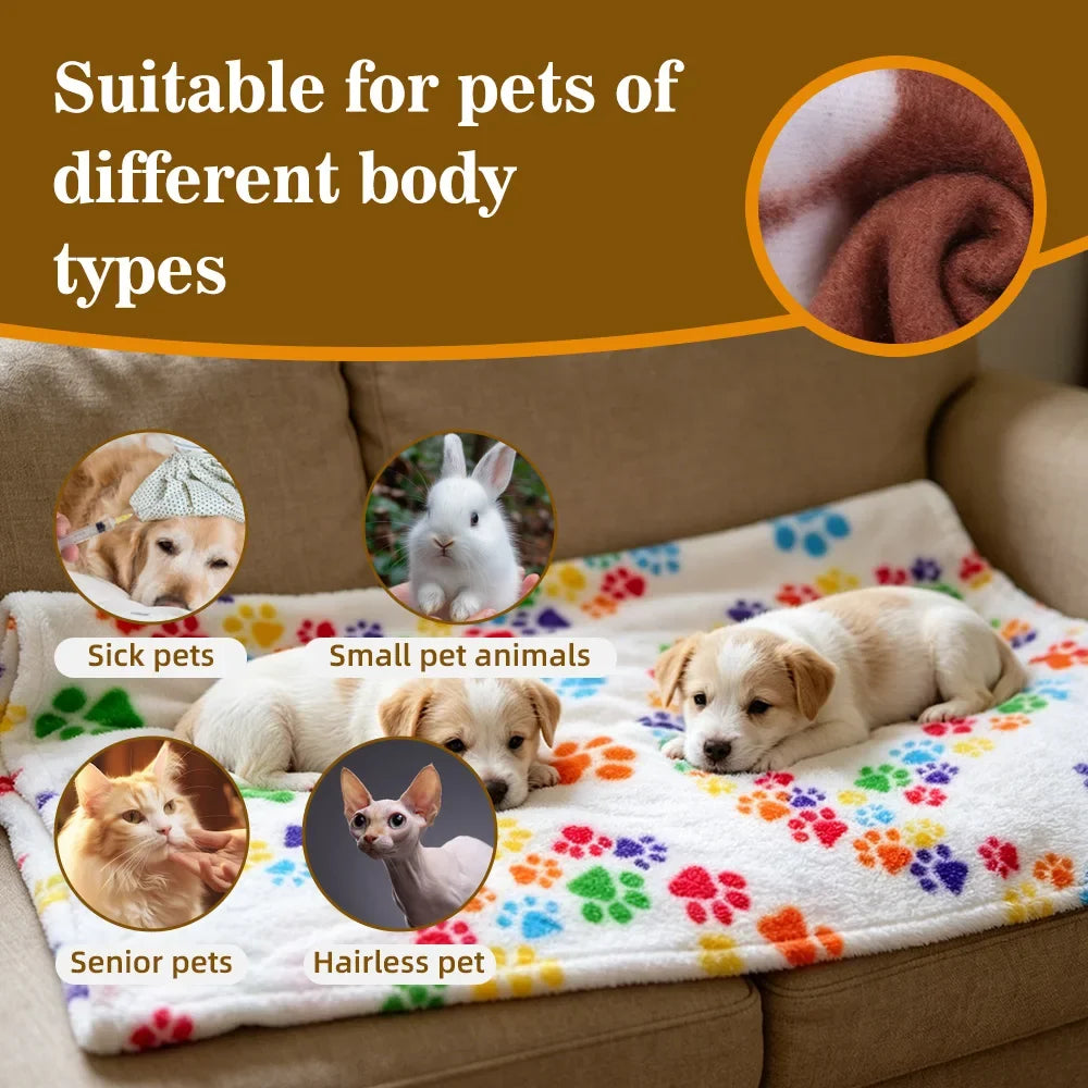 Soft Pet Blanket Paw Print Dog Cat Blanket - MyPetDollar.com