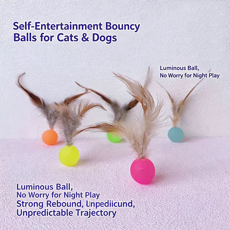Soft Elastic Bouncy Cat Toy Luminous Glow - MyPetDollar.com