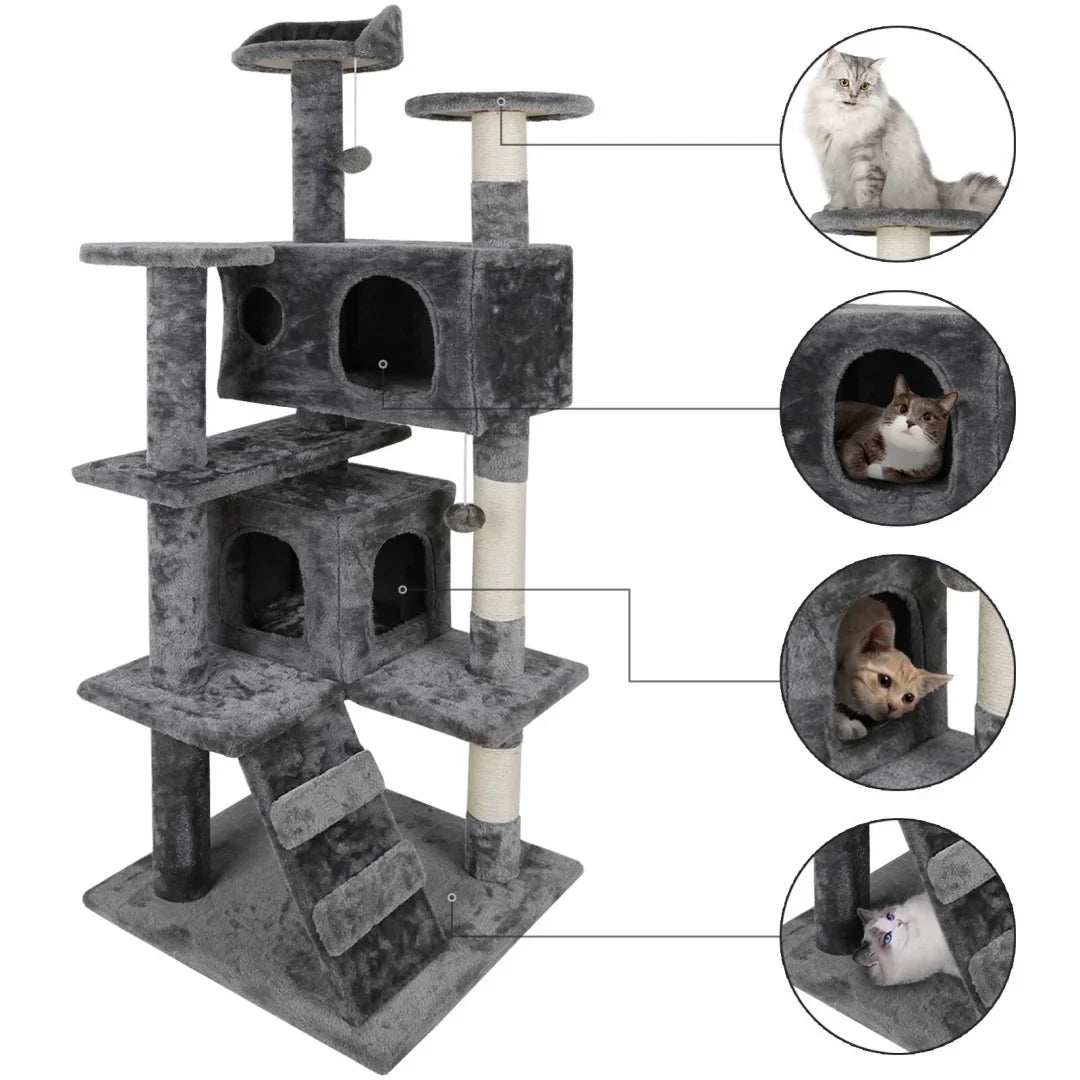 53" Sturdy Cat Tree Tower Kitty Multilevel - MyPetDollar.com