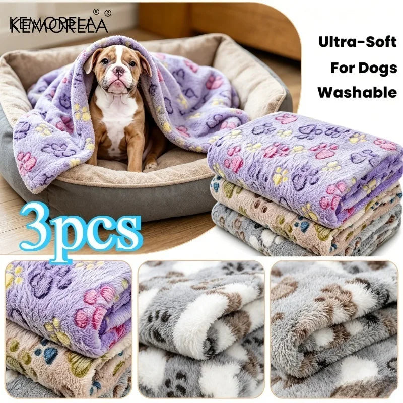 3pcs KEMORELA Ultra Soft Fleece Dog Blankets - MyPetDollar.com