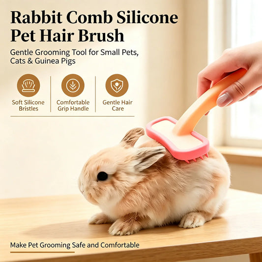 2026 New Rabbit Comb Silicone Small Pet Cat - MyPetDollar.com