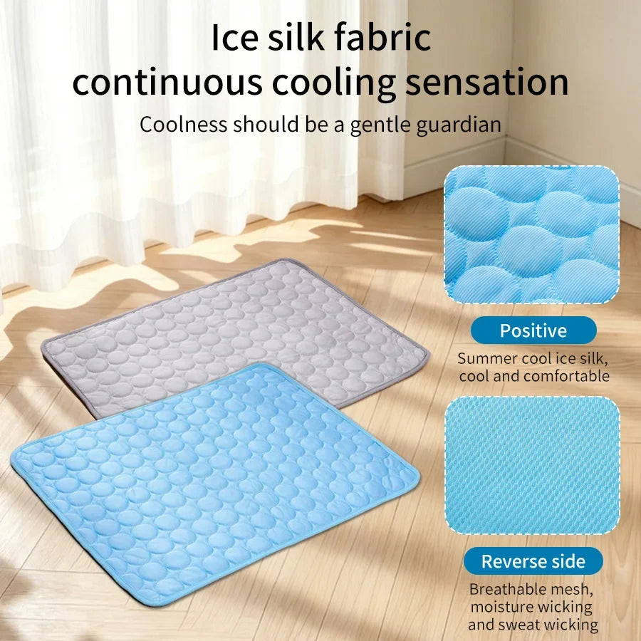 Summer Pet Cooling Pad Non-Toxic Ice Silk - MyPetDollar.com