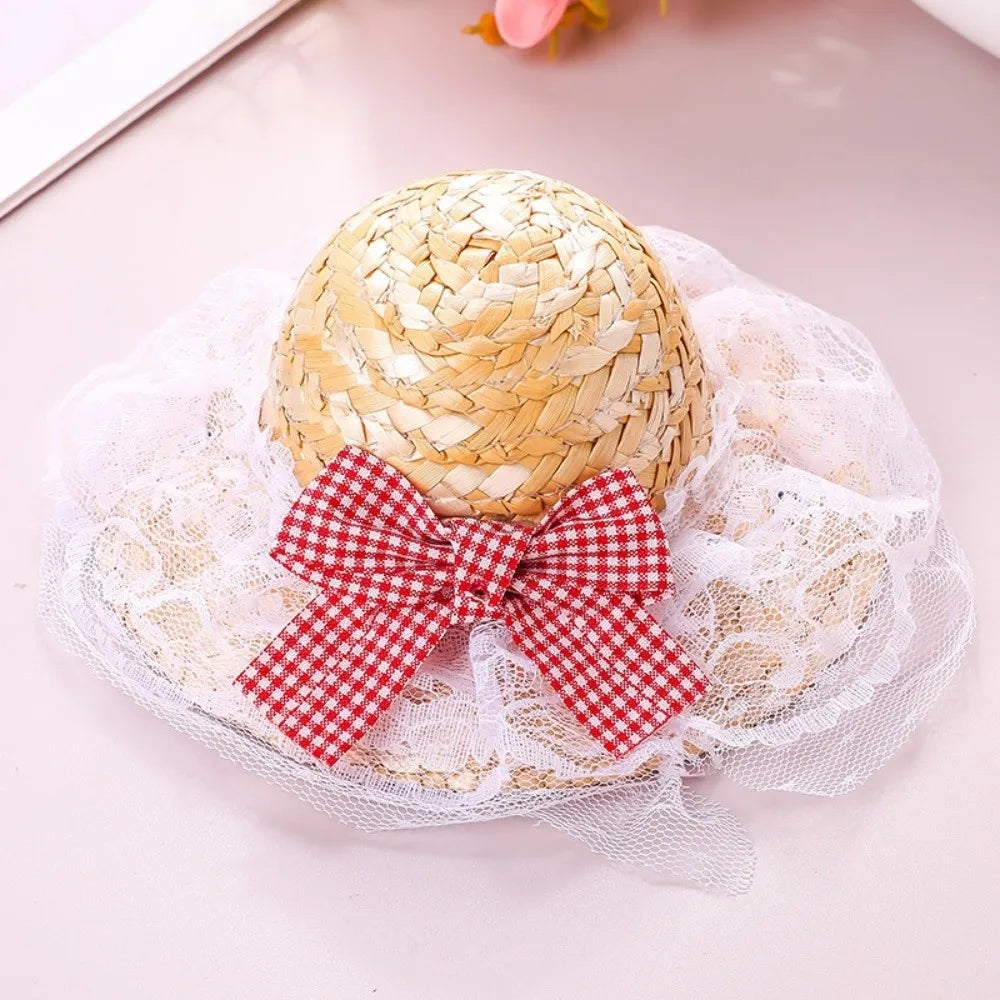 Adjustable Pet Straw Hat Wide Brim Sun - MyPetDollar.com