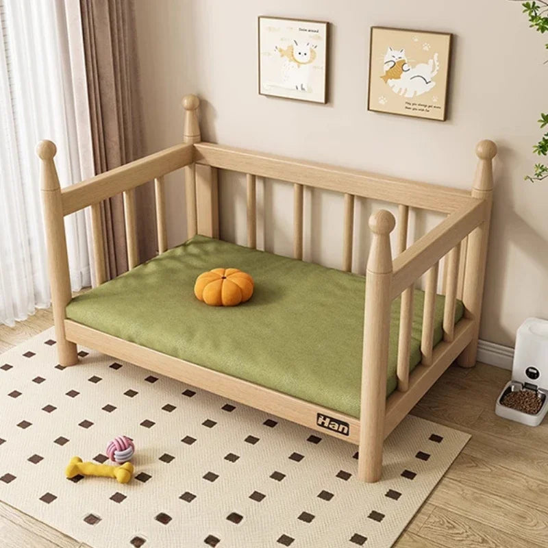 Nordic Wood Dog Kennel Raised Guardrails - MyPetDollar.com