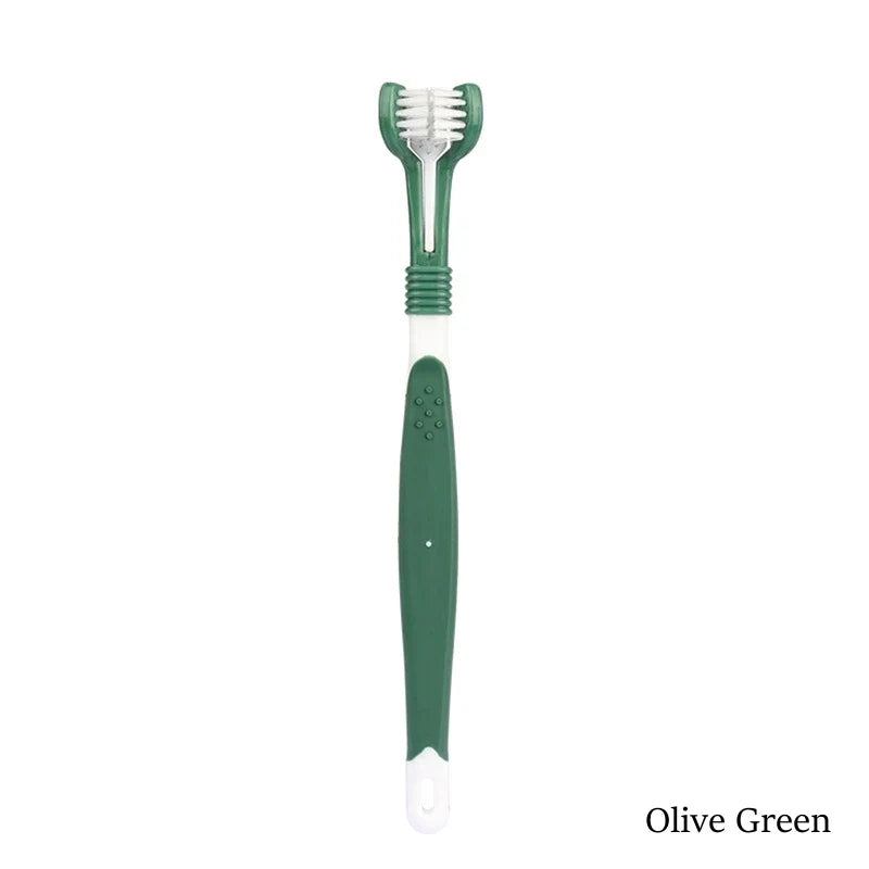 Three Sided Pet Toothbrush Three-head