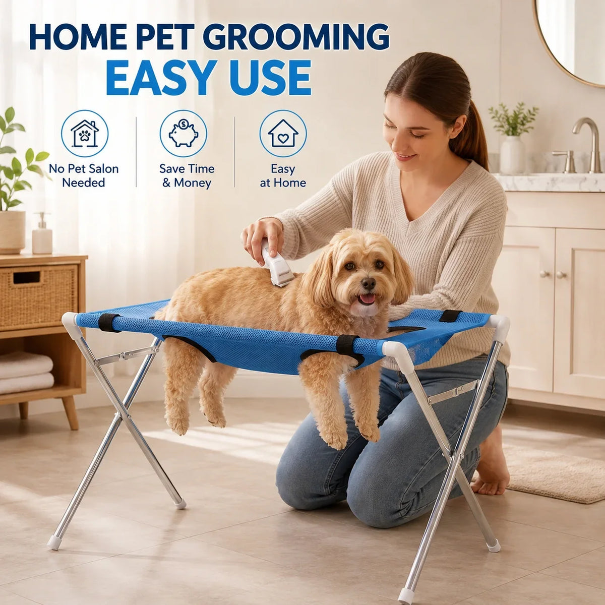 Pet Grooming Hammock Stand Foldable Dog Cat - MyPetDollar.com