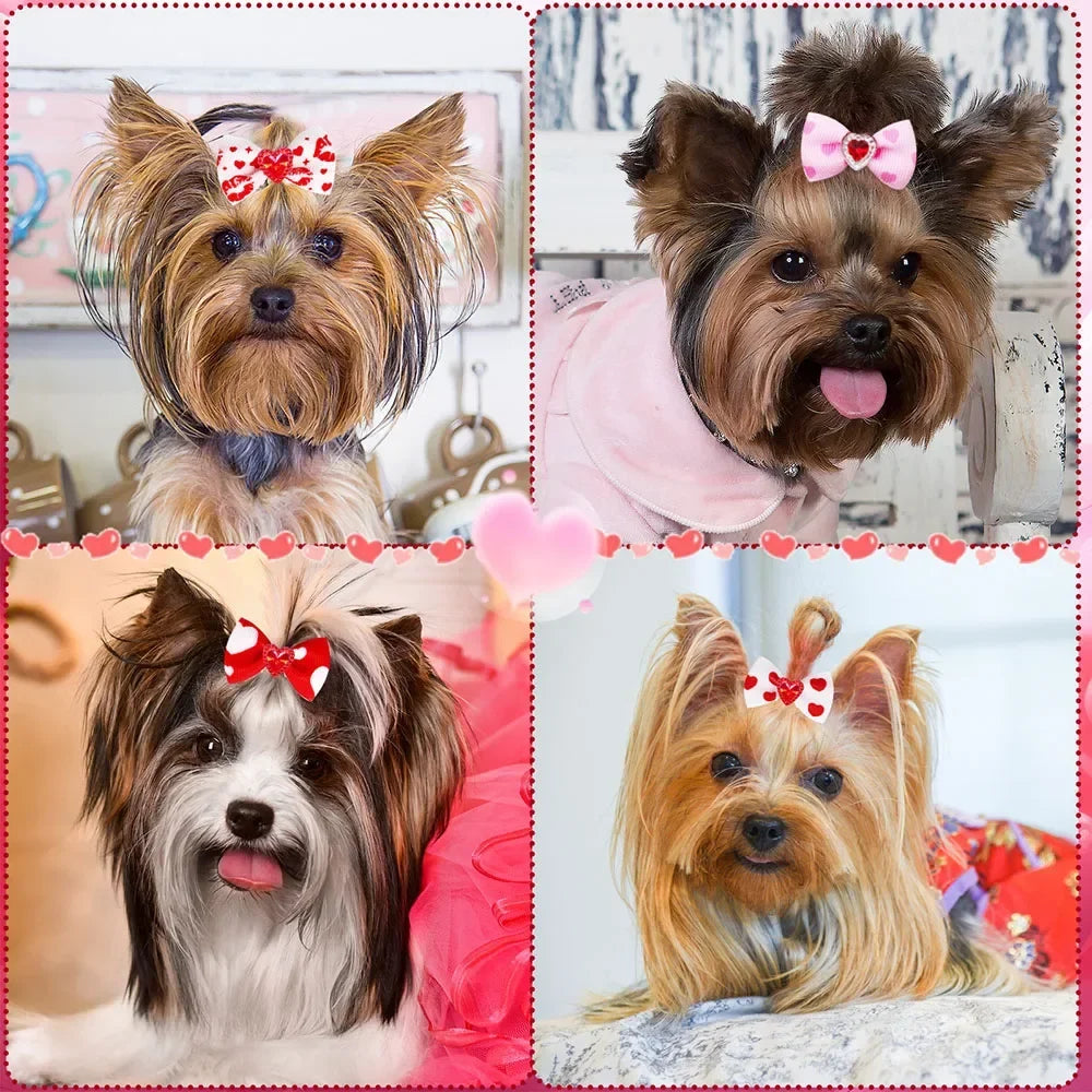 Valentine's Day dog bowknots 10/20/30PC - MyPetDollar.com