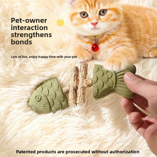 Cat Toy Fish Bone Shape Silvervine Stick - MyPetDollar.com