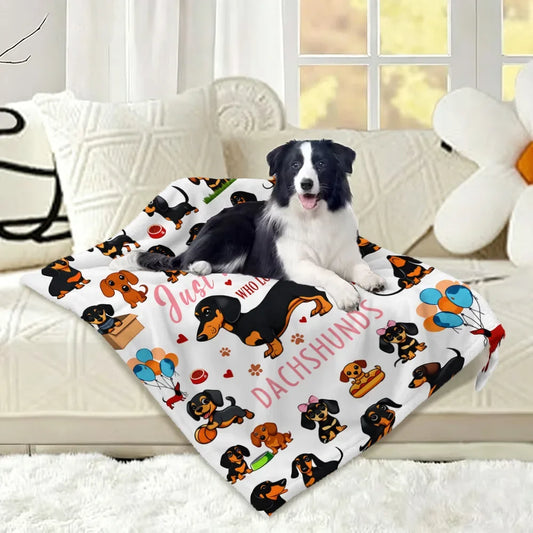 1PC Blanket with Cute Dachshund Print, Super - MyPetDollar.com