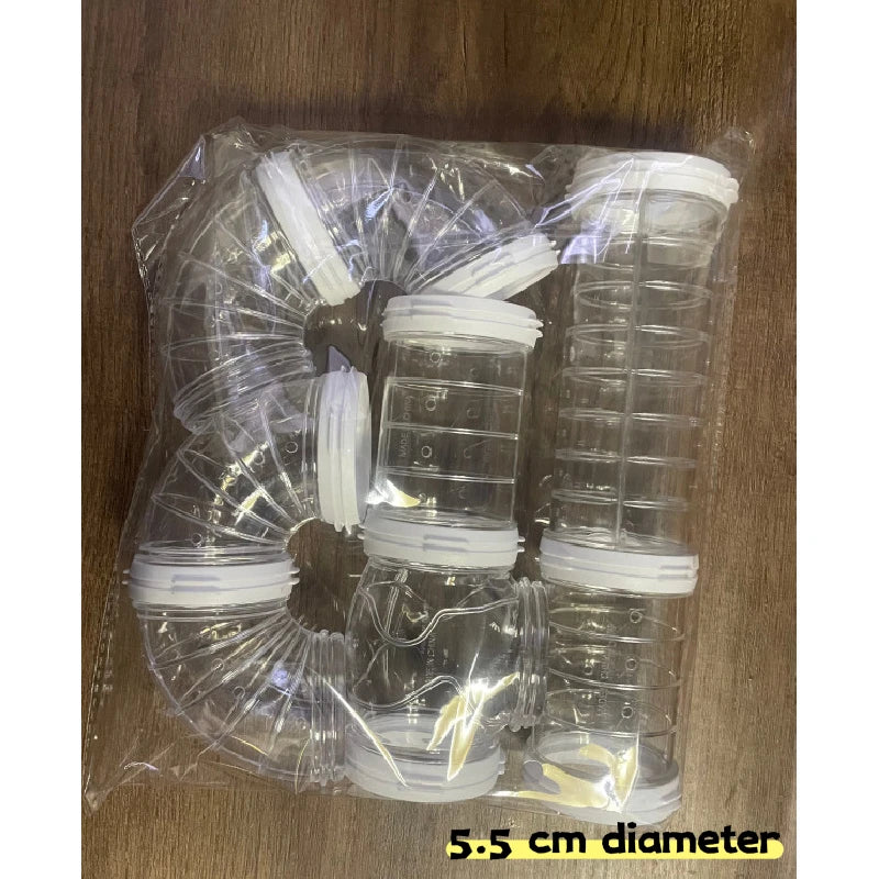 Hamster Cage Tunnel Tubes 5.5cm Diameter DIY Connectable for Small Pets