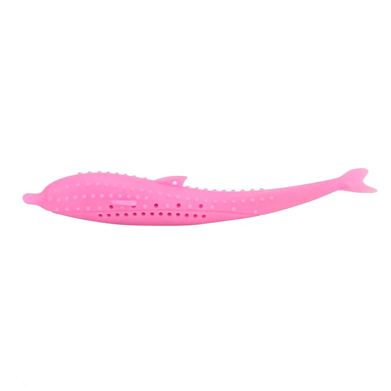 Cat Teeth Brushing Plaything Cleaning Stick Fish Shaped Silicone