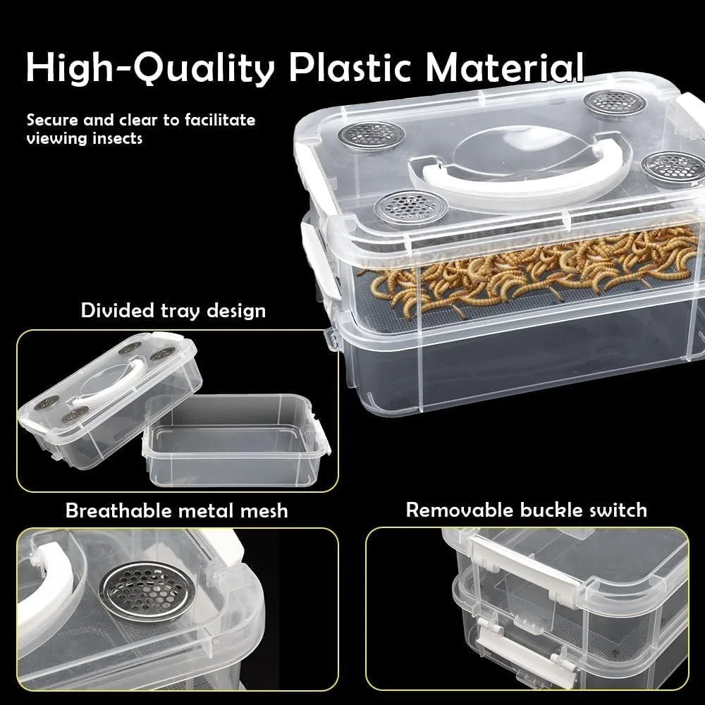 Transparent Mealworm Breeding Box - MyPetDollar.com