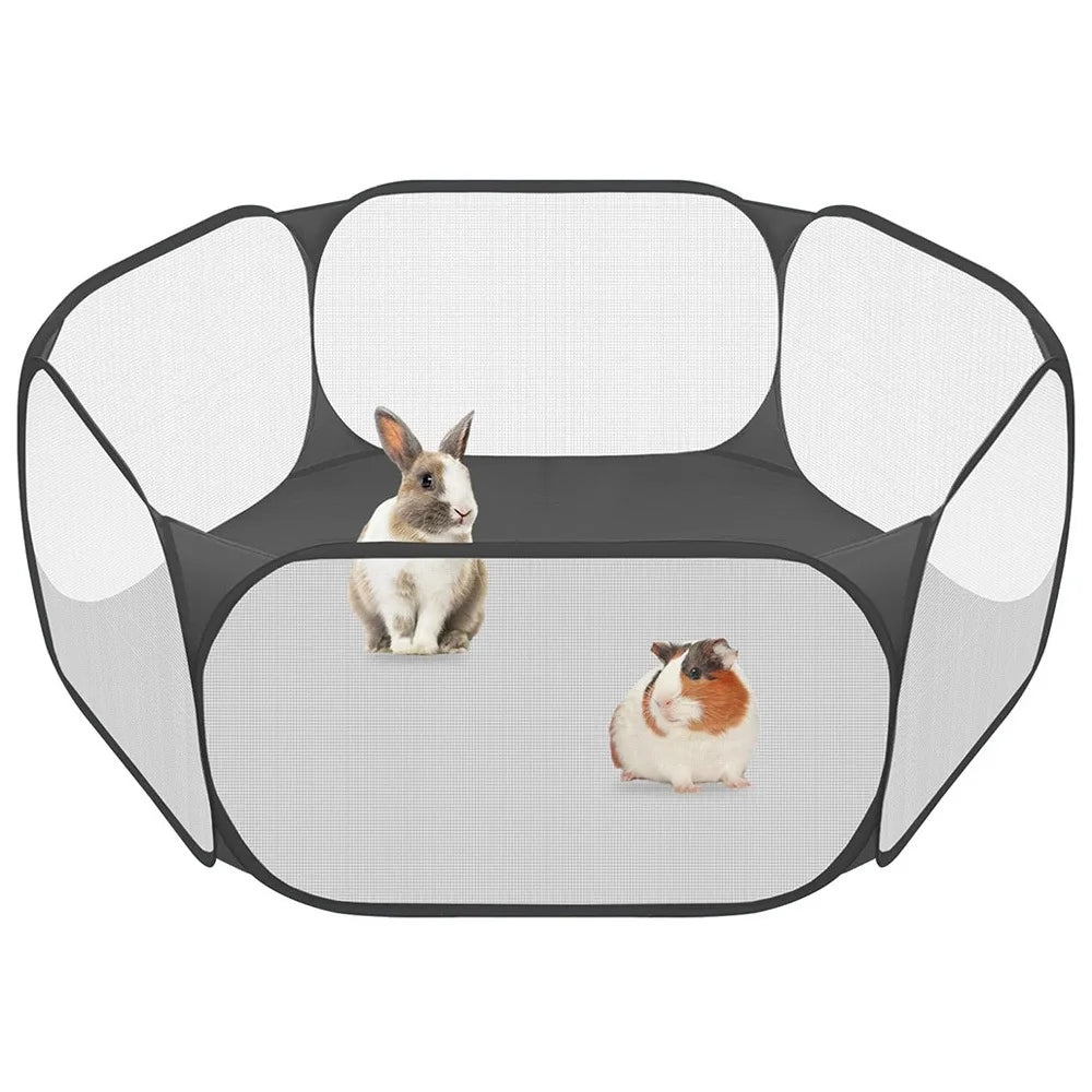 Foldable Open Pet Playpen Portable Transparent Enclosure