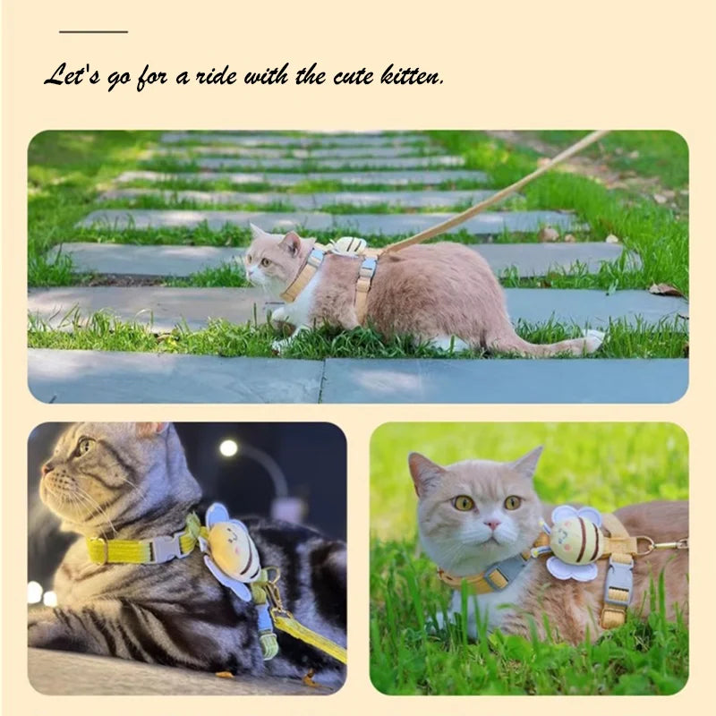 Adjustable Bee Pattern Pet Harness Leash Kit - MyPetDollar.com