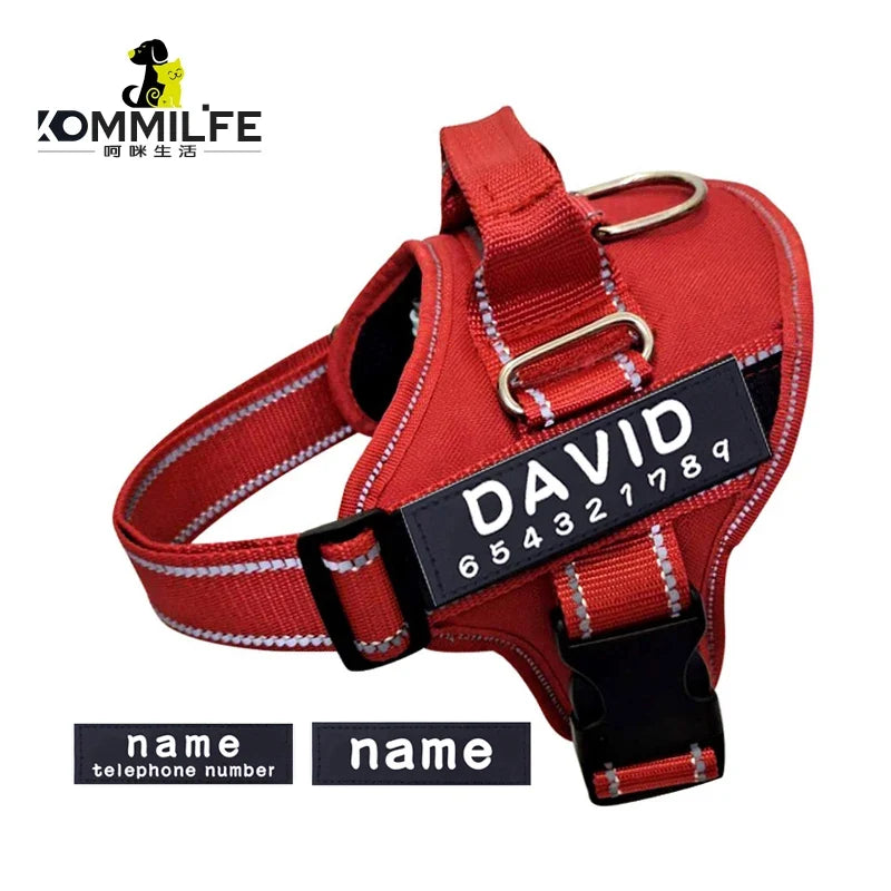 Nylon Dog Harness Personalized Reflective - MyPetDollar.com