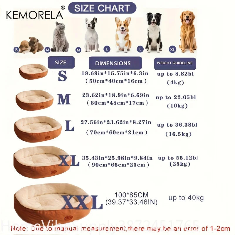 Plush Oval Pet Bed Thickened Ma‑Washable - MyPetDollar.com