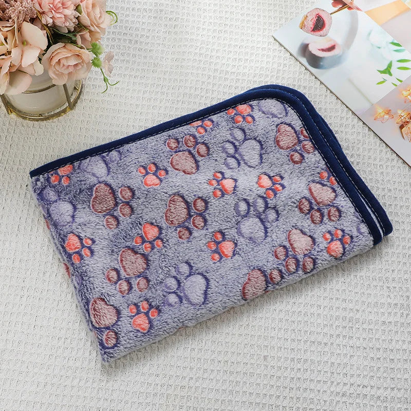Flannel Pet Blanket Cute Dog Paw Print - MyPetDollar.com