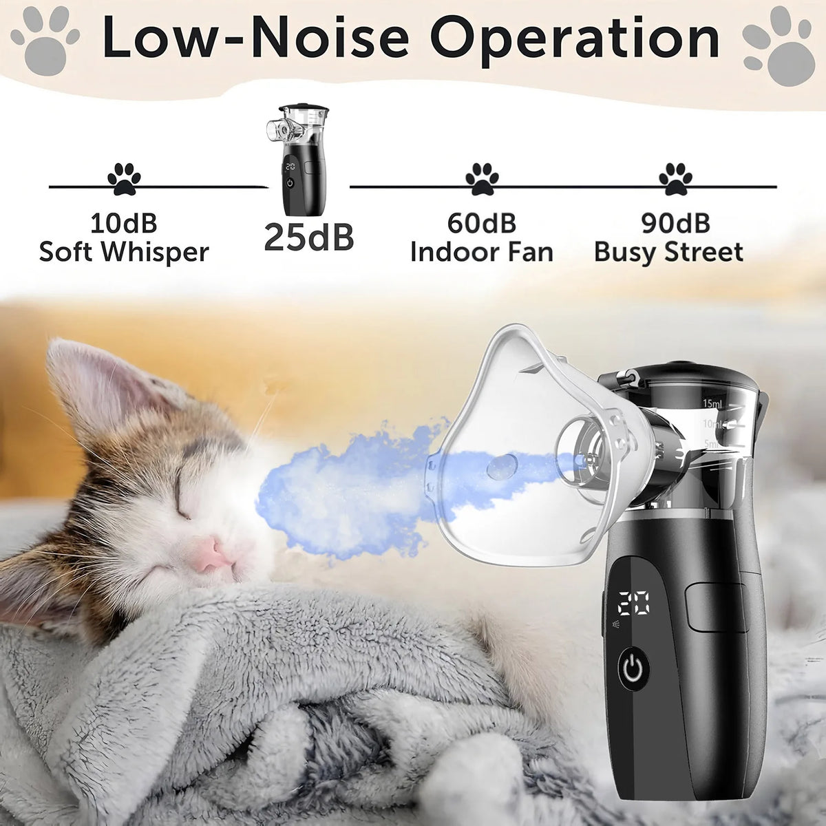 Handheld Pet Dog Cat Nebulizer Low Noise - MyPetDollar.com