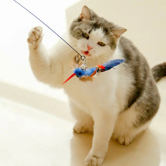 Interactive Plush Simulated Bird Cat Stick Head Teaser