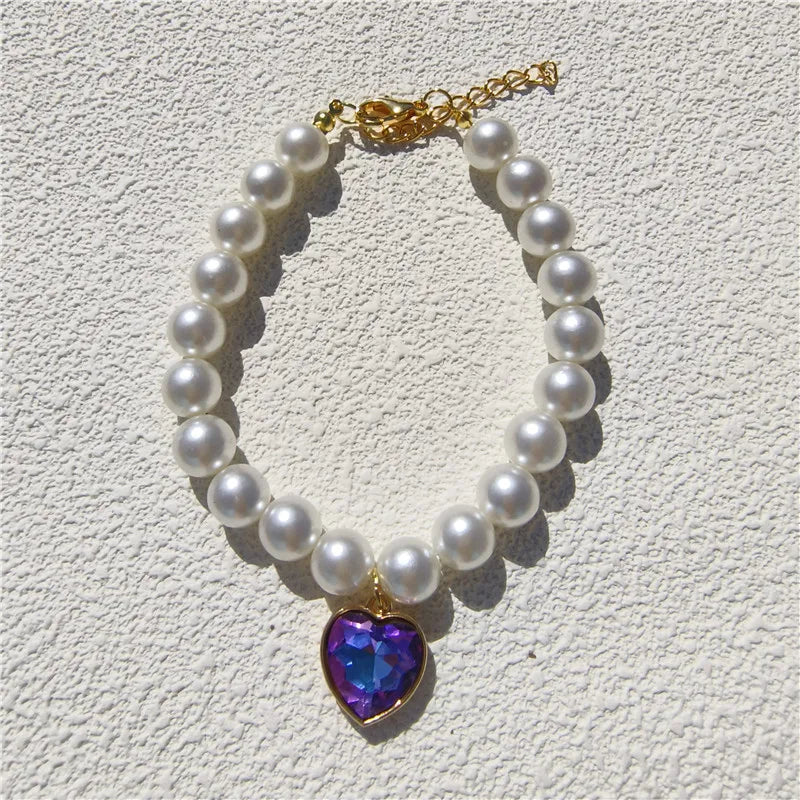 Fashion Luxury Beaded Pearl Pet Choker Multi - MyPetDollar.com