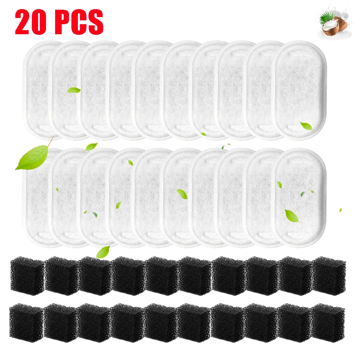 10 20 Replacement Filters for Cat Water Fountains – 3 Colors