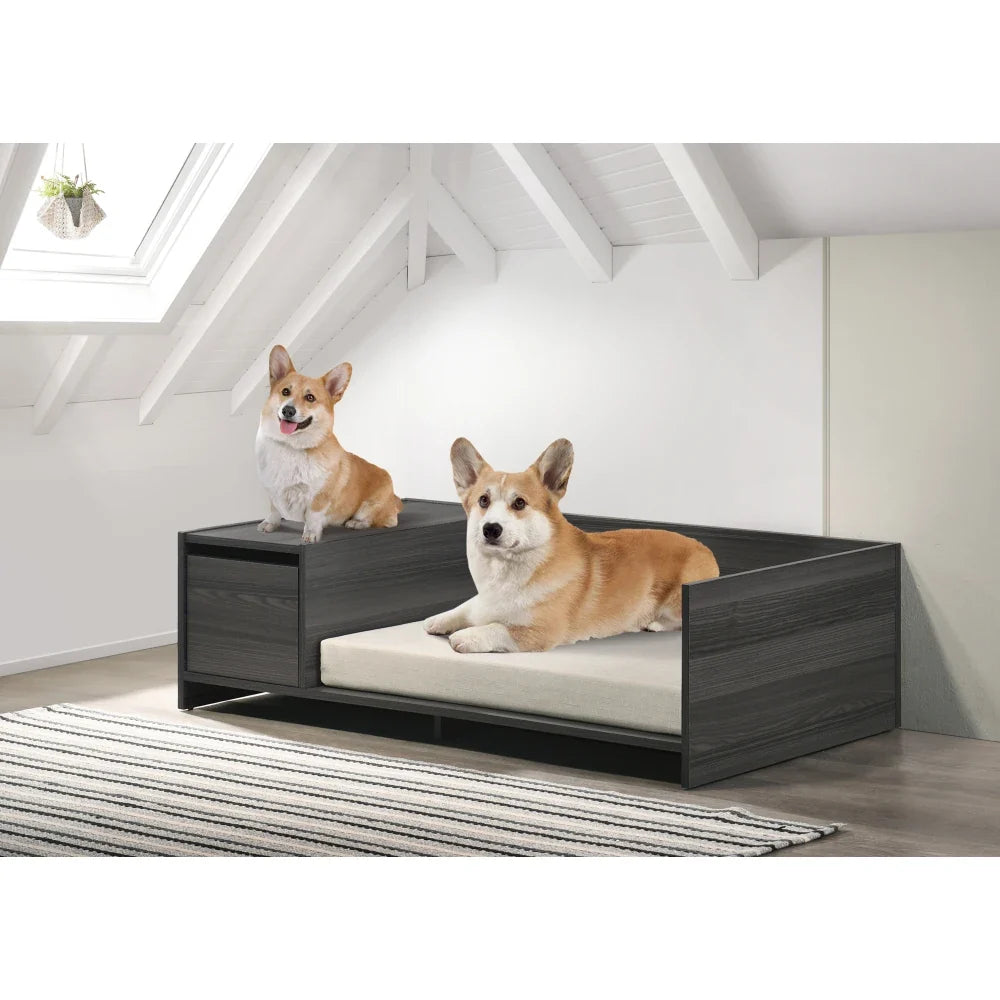 Esme Ash Gray 47" Wide Modern Comfy Pet Bed - MyPetDollar.com
