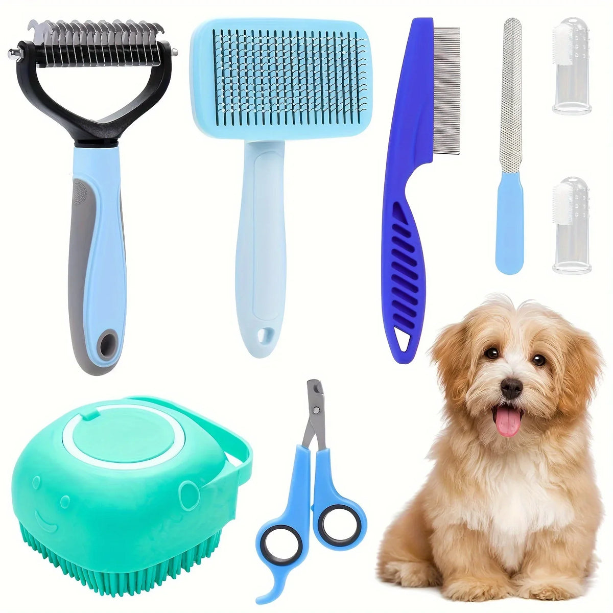 8Pcs Combo Set Cat Brush Beauty Kit with Pet - MyPetDollar.com