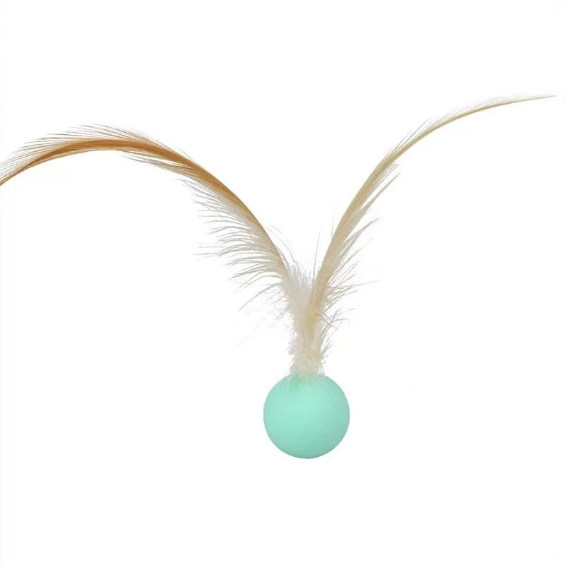 Soft Elastic Bouncy Cat Plaything Luminous Glow Badminton Ball, Interactive