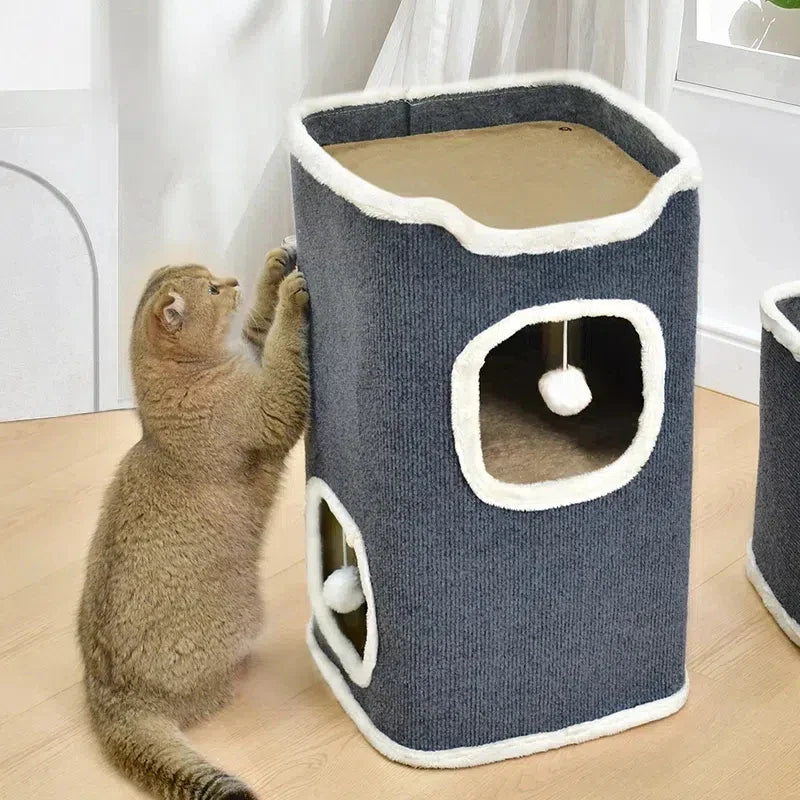 3-Tiers Cat Bed Winter Pet House Covered - MyPetDollar.com