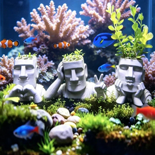 3pcs Mini Statue Aquarium Planter 3D Printed - MyPetDollar.com