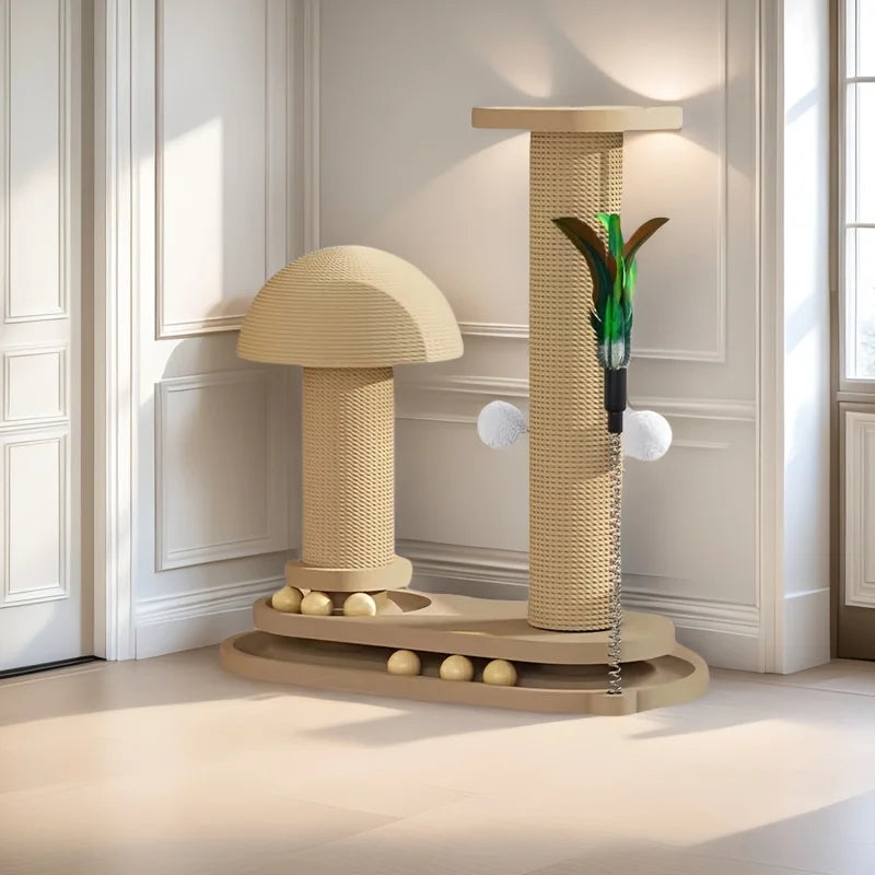Interactive Cat Scratching Post Tower with - MyPetDollar.com