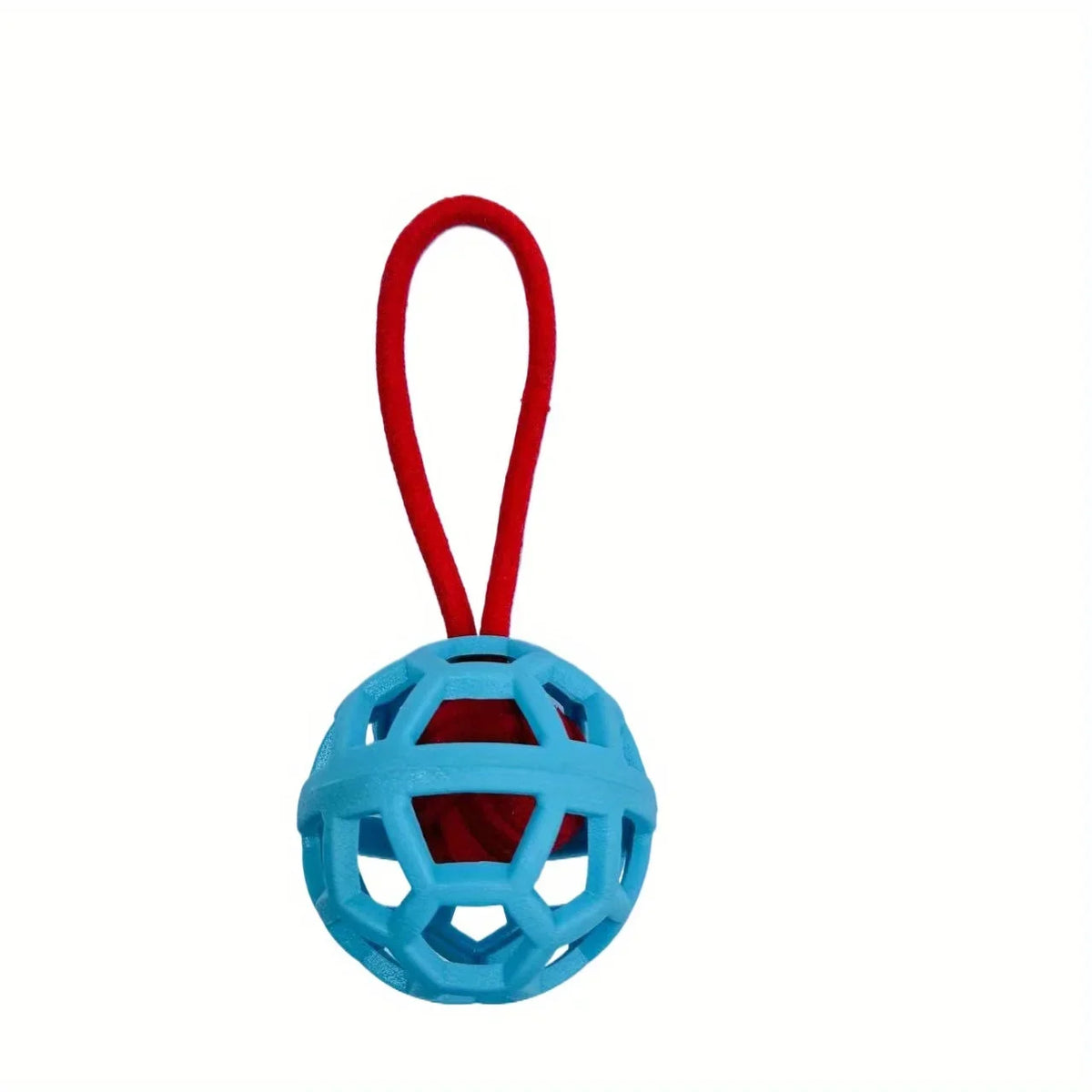 Durable Hollow TPR Dog Chew Ball with Braided Rope – Dog Supplies