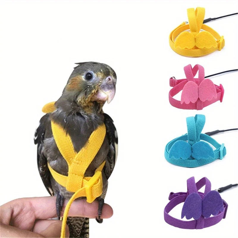 Adjustable Parrot Bird Harness Leash Set - MyPetDollar.com