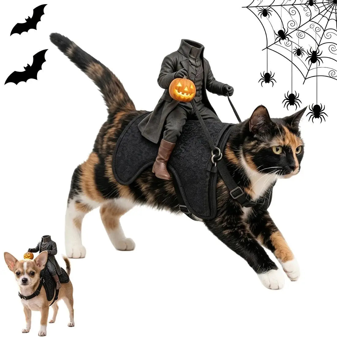 Halloween Headless Horseman Cat Outfit,3d – 3 Colors