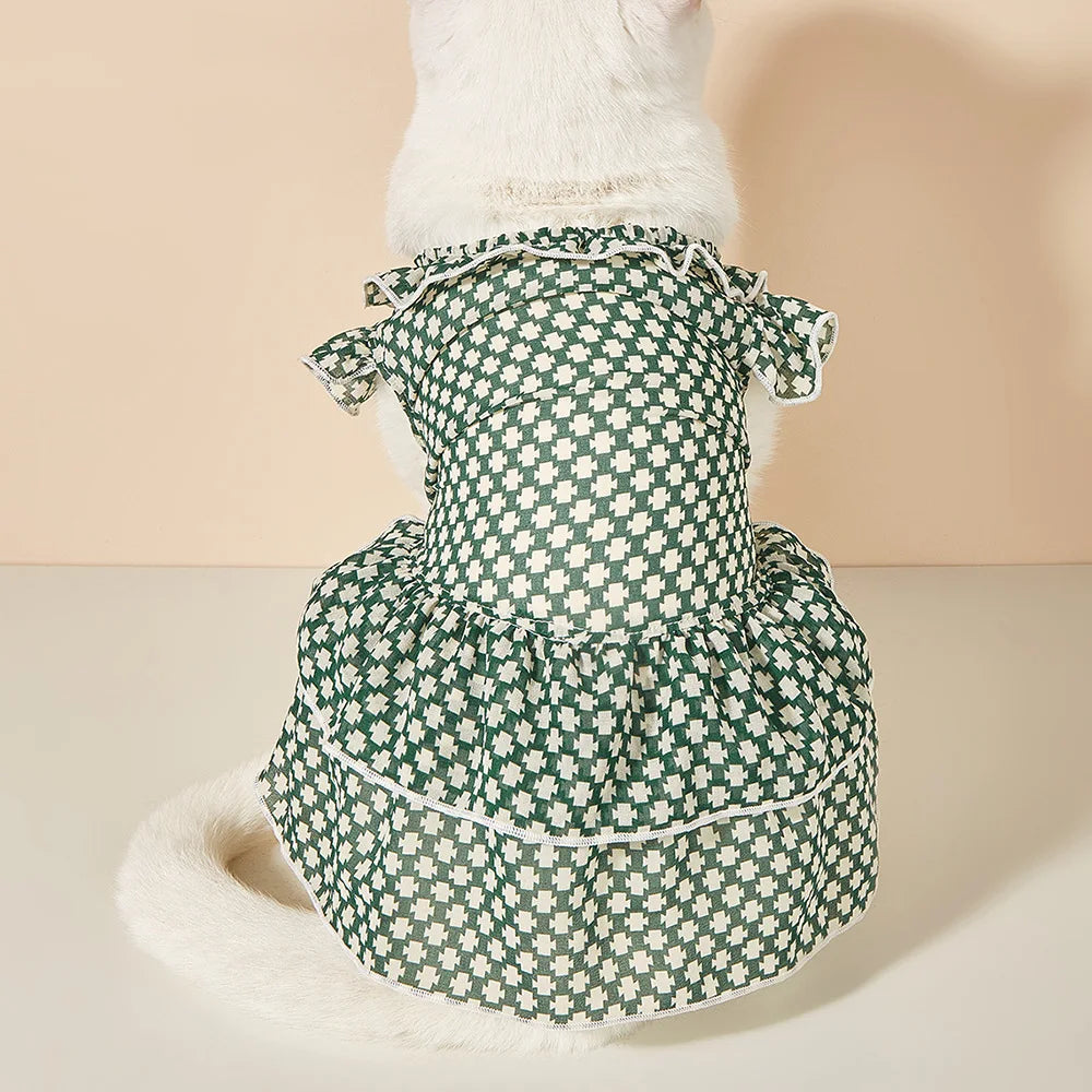 Cute Fashion Ins Style Plaid Pet Dress, - MyPetDollar.com