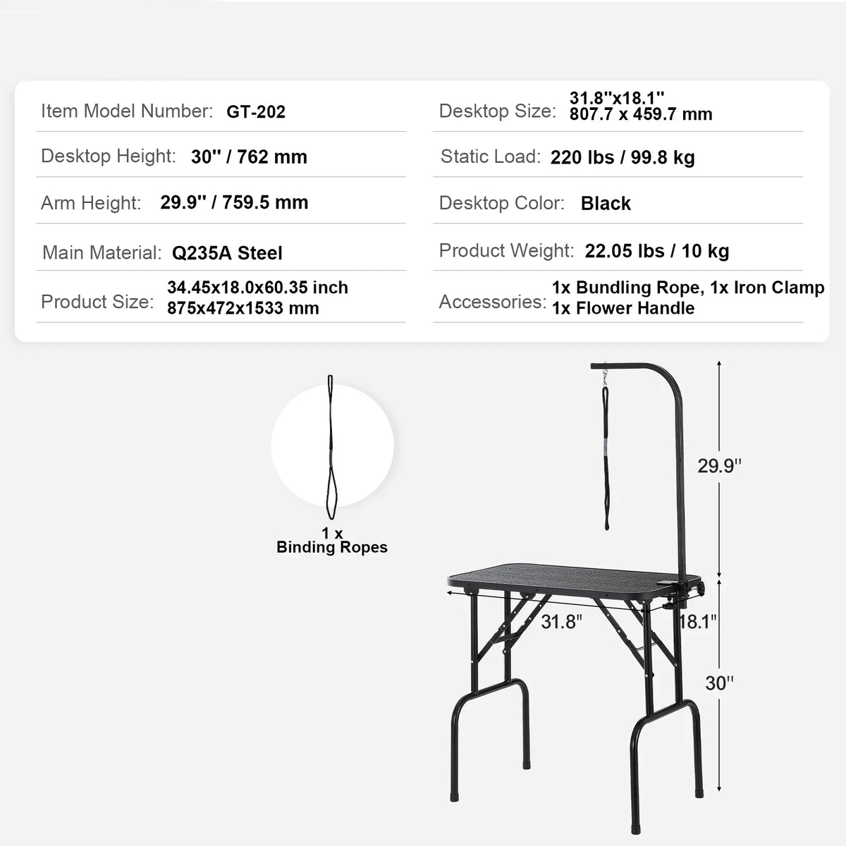 SucceBuy Pet Grooming Table Two Arms w/ - MyPetDollar.com