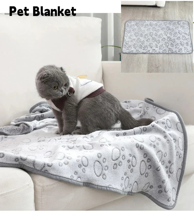 Warm Pet Cat Blanket Winter Soft Flannel - MyPetDollar.com
