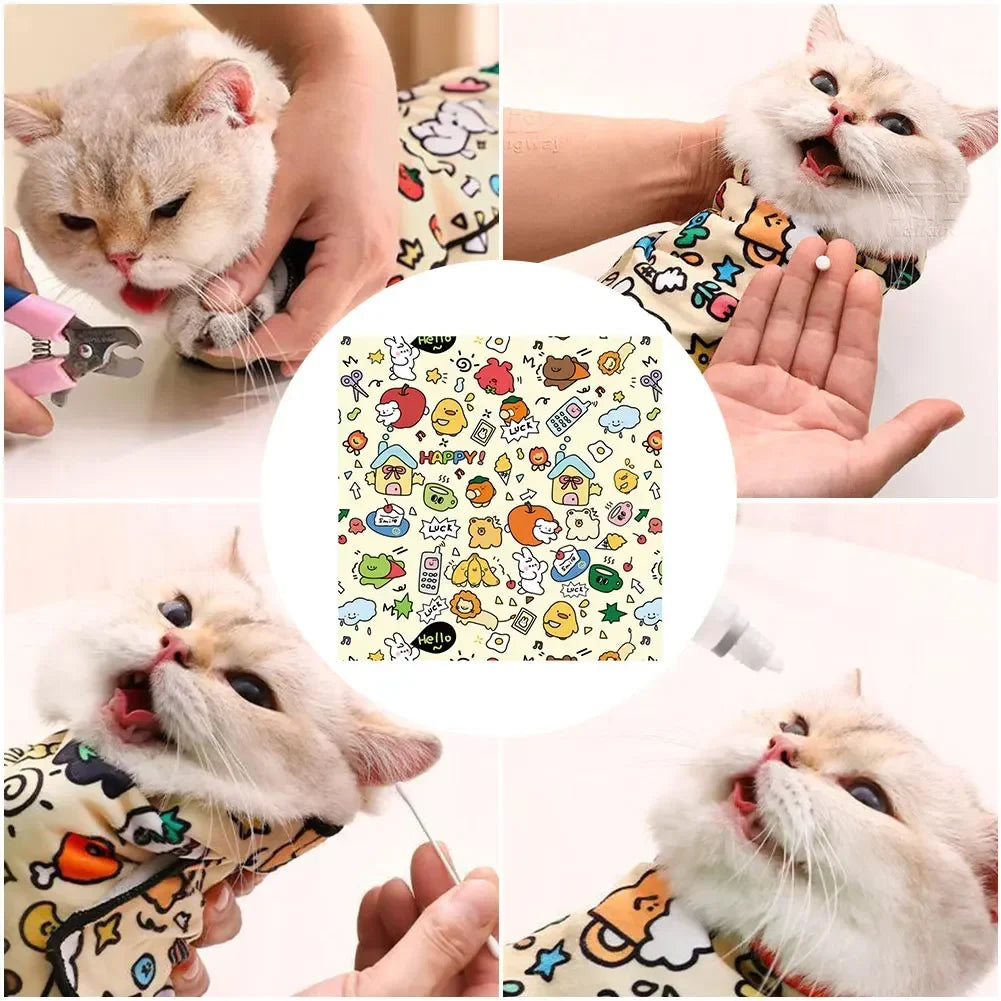 Cat Grooming Wrap Self Adherent Swaddle - MyPetDollar.com