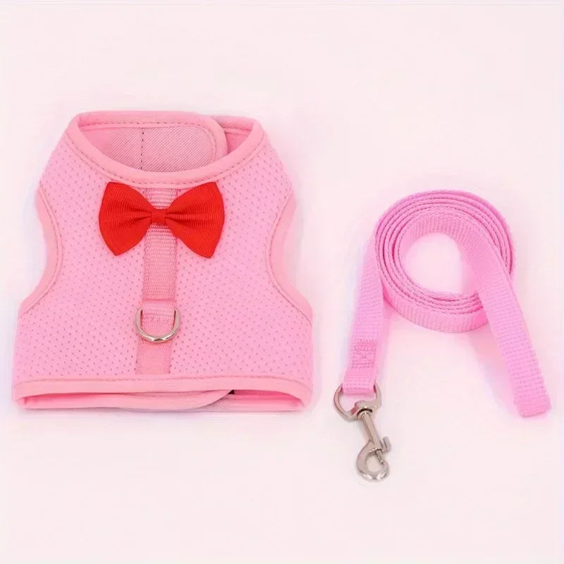 Soft Adjustable Bunny Harness and Leash Set for Small Pets