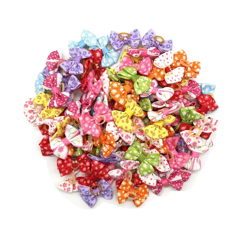 50/100PCS Wholease Spring Pet Hair Bows Bulk - MyPetDollar.com