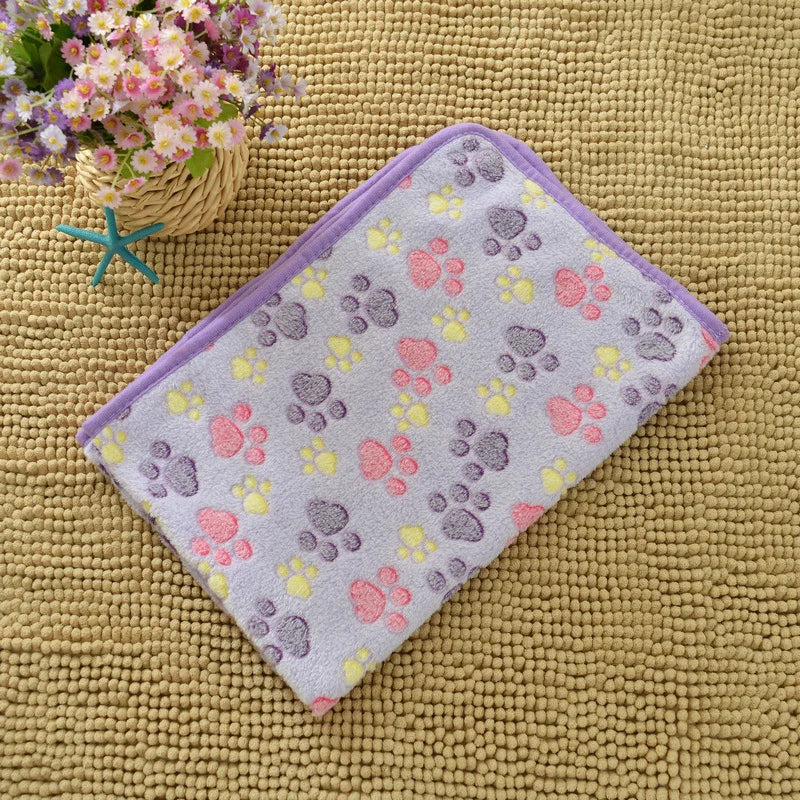 Flannel Pet Blanket Cute Dog Paw Print - MyPetDollar.com