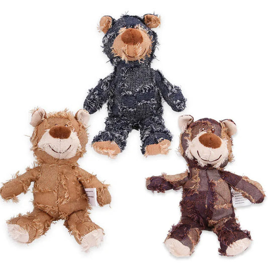 Patchwork Cute Bear Pet Plush Toys Funny - MyPetDollar.com