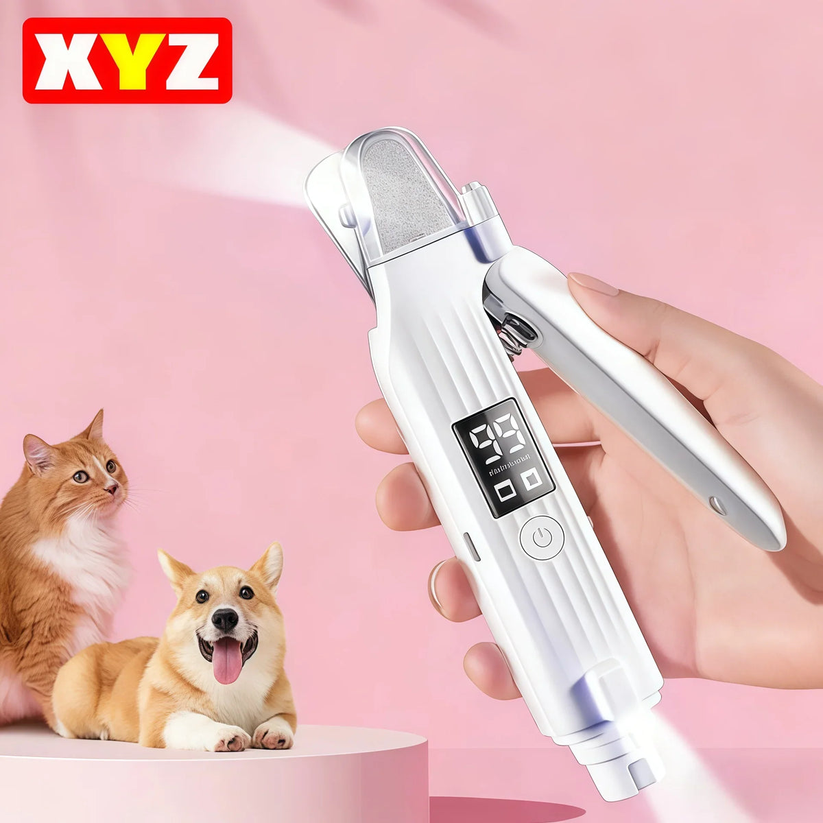 2 in 1 Electric Pet Nail Trimmer with LED - MyPetDollar.com