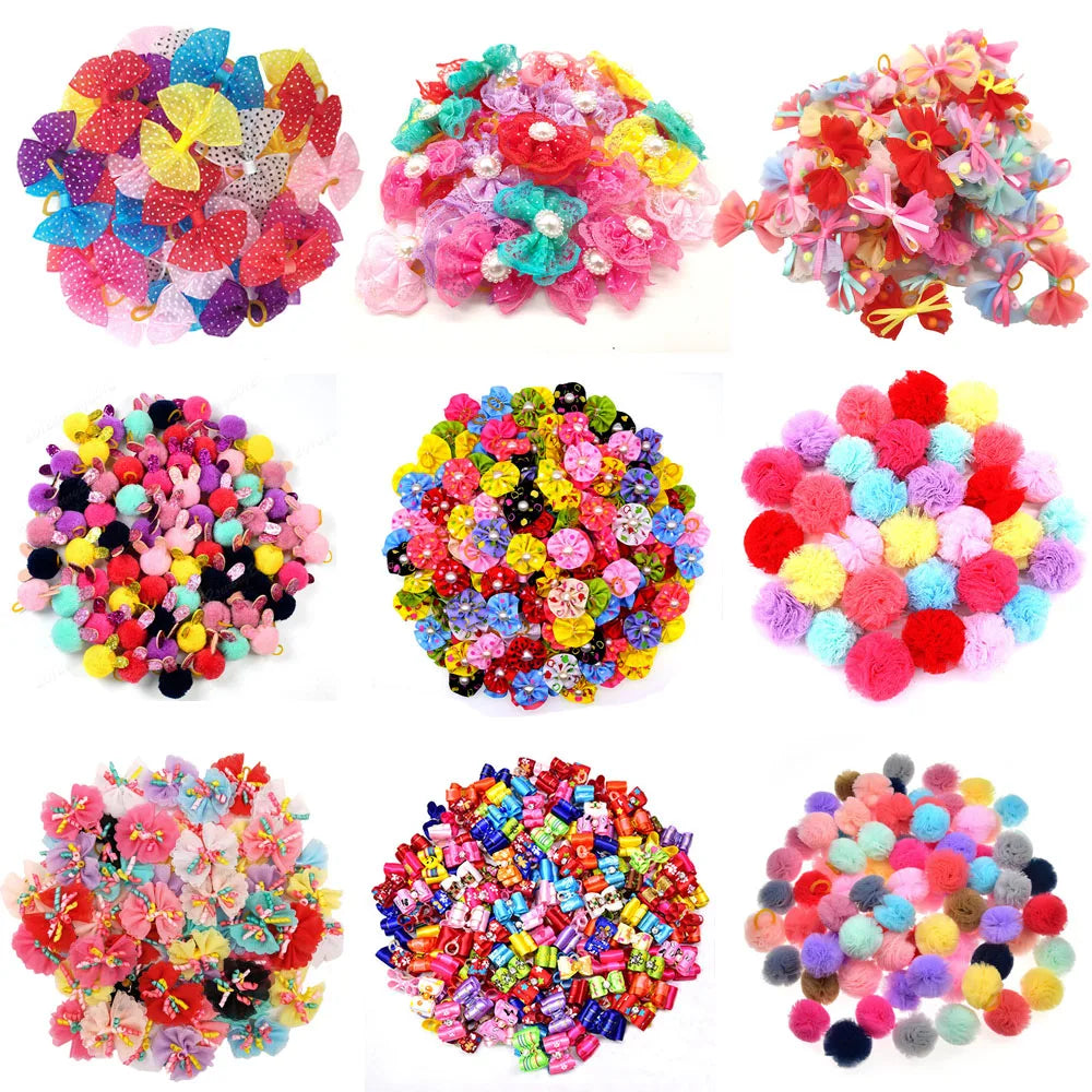 20pcs/lot Pet Dog Cat Hair Bows Mix Color - MyPetDollar.com