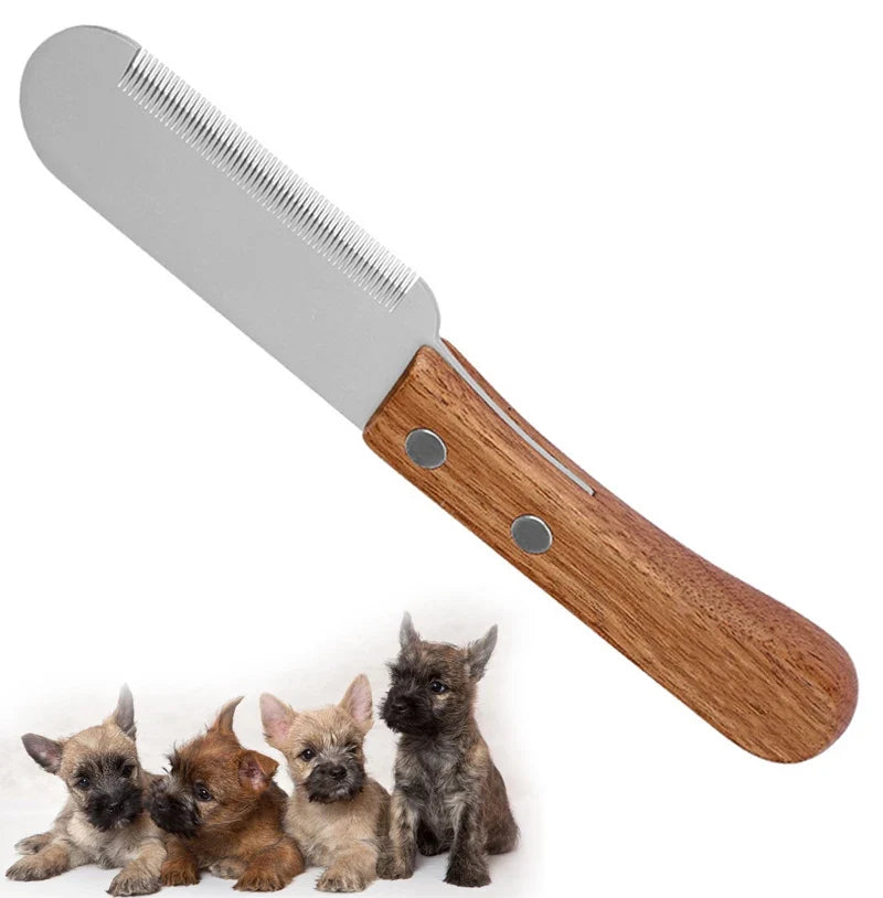 Pet Stainless Steel Wooden Handle Stripping - MyPetDollar.com
